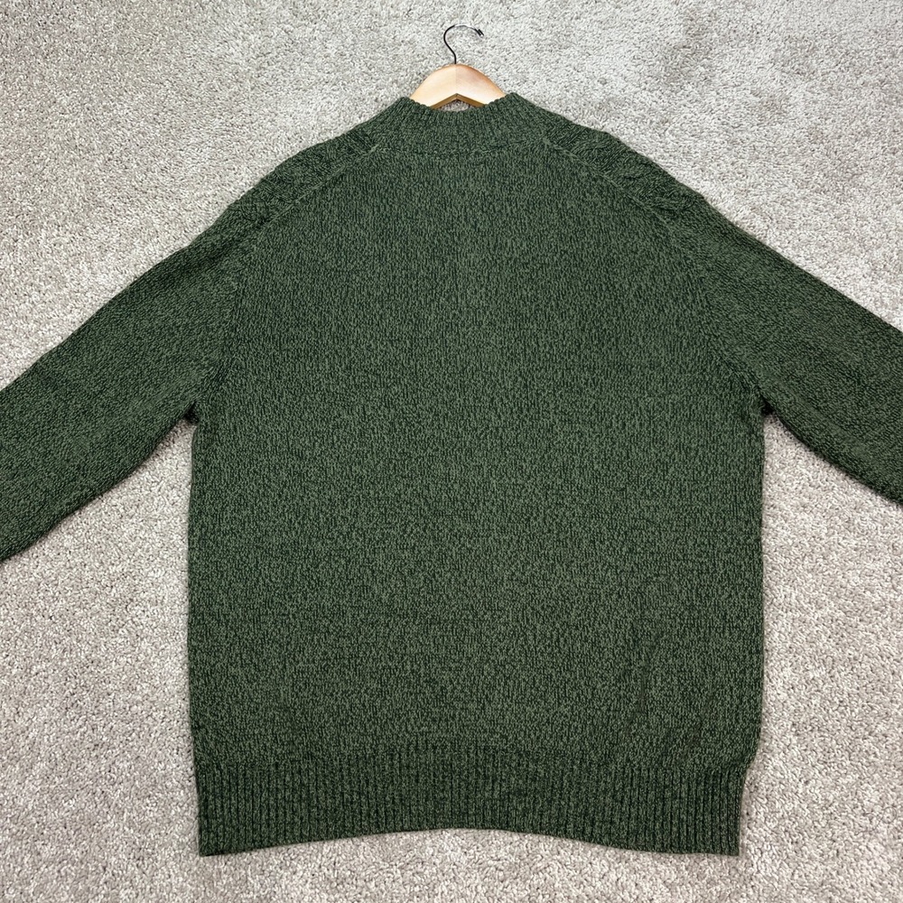 St Johns Bay Sweater Mens XL Green Long Sleeve Marled Knitted 4-Button Placket - Picture 5 of 11